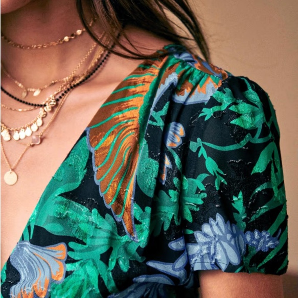 Sezane Armelle Floral Wrap Maxi Dress - Picture 3 of 6